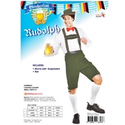 Adult Green Oktoberfest Lederhosen & Hat Costume (Standard Size)
