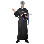 Adult Priest Black Robe Costume with Belt (Plus Size) Pk 1
