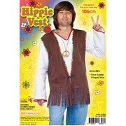 Adult Brown Hippie Costume Fringed Vest (Standard Size)