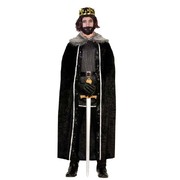 Adult Black Cape with Faux Fur Trim (One Size)