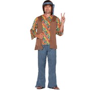 Adult Hippie Dude 1960s Costume Mens Large