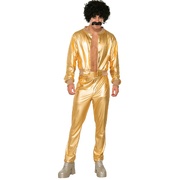 Adult Gold 70s Disco Singer Costume (Plus Size)