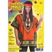 Adult Orange African Dashiki Shirt (Standard Size)