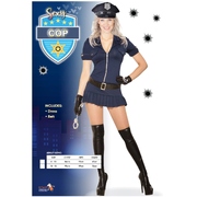 Adult Sexy Cop Police Dress Costume (Small, 8-10)