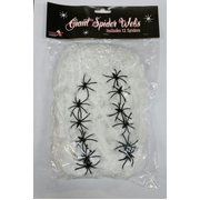 Giant Stretchable Spider Web with 12 Spiders (240g)