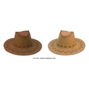Brown Suede Cowboy Hat With Stitching