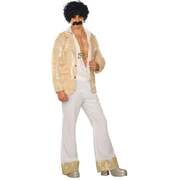 Adult Mens White 80s Disco Pants Trousers (Plus Size)