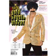 Adult Gold Sequin Disco Blazer Jacket (Large)