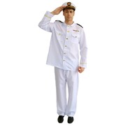 Adult White Navy Cruise Ship Captain Costume Plus Size