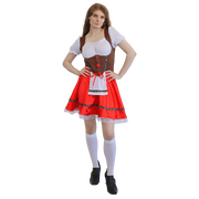 Adult Brown and Red Oktoberfest Dress Costume Size 10-12