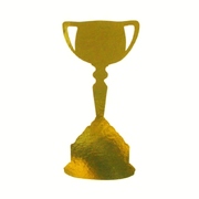 Gold Foil Trophy Cutouts Decorations Pk 12