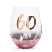 Blush Rose Gold 60 Boxed Stemless Wine Glass 