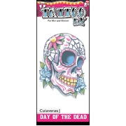 Day of the Dead Calaveras Skull Temporary Tattoo (Pk 1)