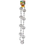 Silver Peace Signs Disco Balls Hippie Hippy Necklace 