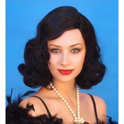 Marlene 1920s Flapper Wig (Wavy Black) Pk 1 (Wig Only)