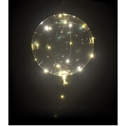 Clear LED Balloon 55cm with Warm Soft White Lights Helium Balloon Kit