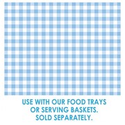 Greaseproof Paper Blue Gingham Tray Liner 20x25cm Pk 8