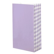 Purple Lilac Gingham Paper Party Loot Bags Pk 8