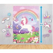 Unicorn Giant Poster Backdrop & Photo Props Kit