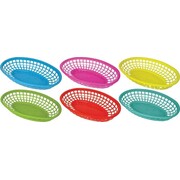 Small Plastic Serving Baskets Mixed Colours Pk 6