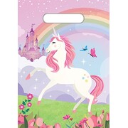 Unicorn Plastic Loot Bags Pk 8
