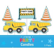Construction Party Cake Candles Pk 5