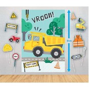 Construction Giant Poster Backdrop & Photo Props Kit