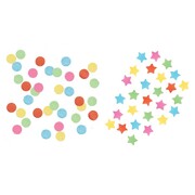 Rainbow Paper Confetti Mix Circle 16mm & Star 15mm Party Table Decoration