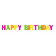 Giant Neon Happy Birthday Bunting Banner 13 Flags 5m