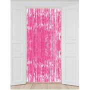 Neon Pink Tinsel Curtain Backdrop Decoration 1m x 2m
