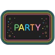 Neon Party Paper Platter Tray 39 x 25cm Pk 6