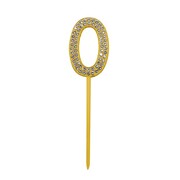 Gold Diamante Number 0 Zero Cake Topper