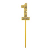 Gold Diamante Number 1 One Cake Topper