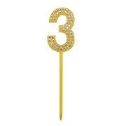 Gold Diamante Number 3 Three Cake Topper