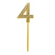 Gold Diamante Number 4 Four Cake Topper
