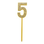 Gold Diamante Number 5 Five Cake Topper