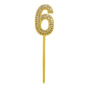 Gold Diamante Number 6 Six Cake Topper