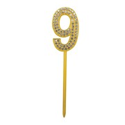 Gold Diamante Number 9 Nine Cake Topper