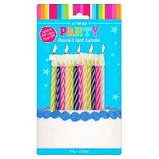 Quick Light Pink Assorted Party Cake Candles Pk 12