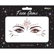 Iridescent Self Adhesive Face Gems Jewels 1 Sheet