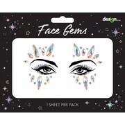 Iridescent Festival Costume Face Gems Jewels