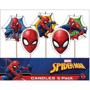 Marvel Spiderman Party Cake Candles (Pk 5)