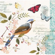 Blue Bird Print 2Ply Lunch Napkins (Pk 20)