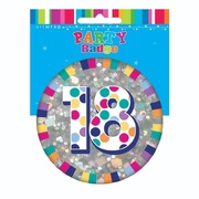 Giant Rainbow Dots 18 Party Badge