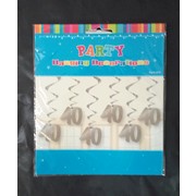 Silver 40 Hanging Swirl Decorations Pk 6