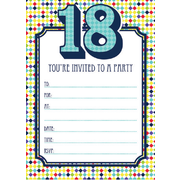 Geometric 18th Birthday Party Invitation Pad Pk 20