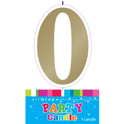 #0 Gold Party Candle Pk 1