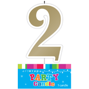 #2 Gold Party Candle Pk 1