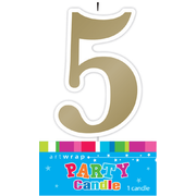 #5 Gold Party Candle Pk 1