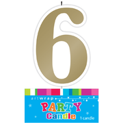 #6 Gold Party Candle Pk 1